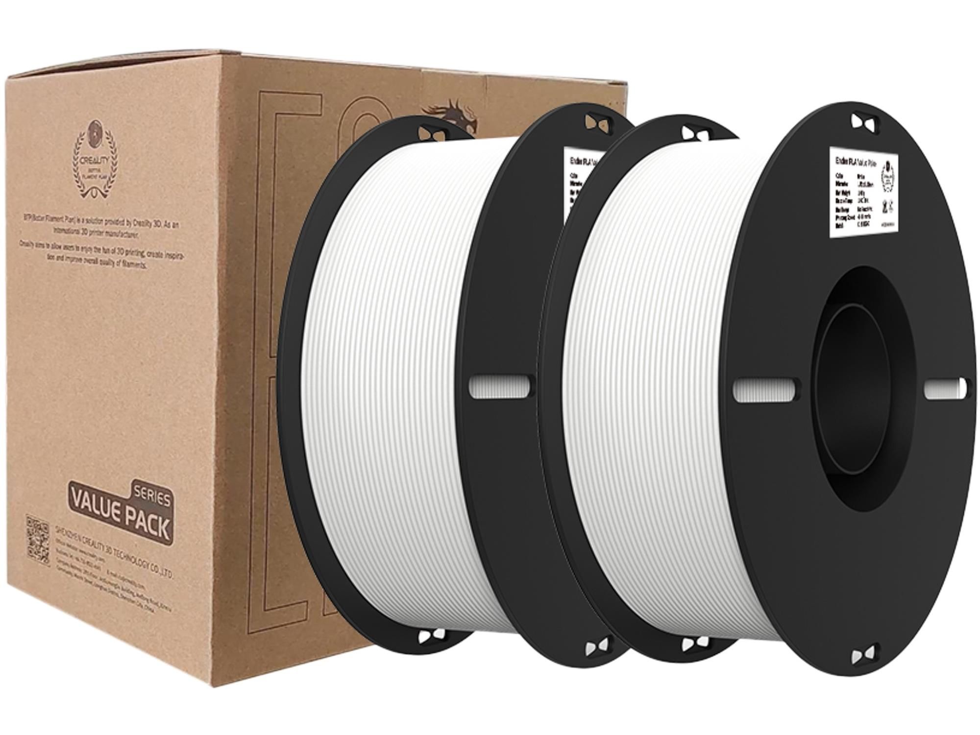 3D PLA+ 1,75mm white + white 1kg -value pack 2in1