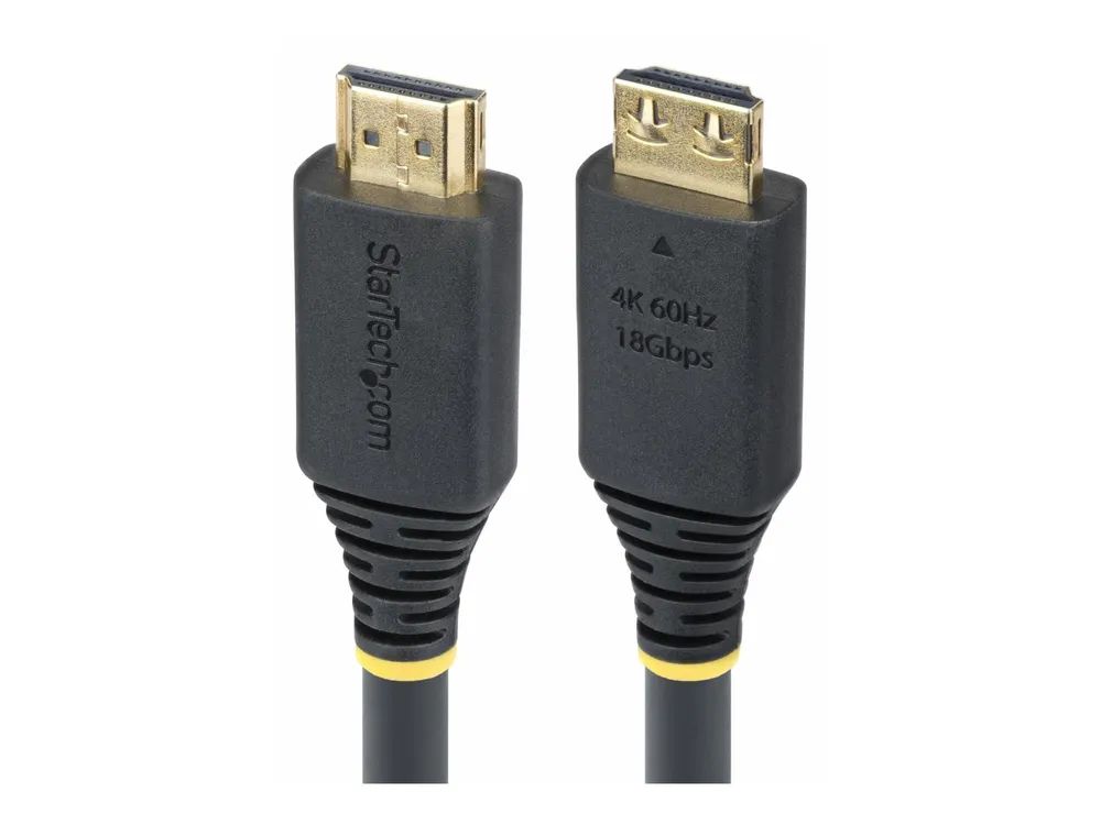 StarTech.com 20ft (6m) Active HDMI Cable w/Gripping Connectors - Highspeed - HDMI-Kabel mit Ethernet - HDMI männlich zu HDMI männlich - 6.1 m - abgeschirmt - Schwarz - halogenfrei, aktiv, Support von 4K 60 Hz, 1440 Pixel (UWQHD)