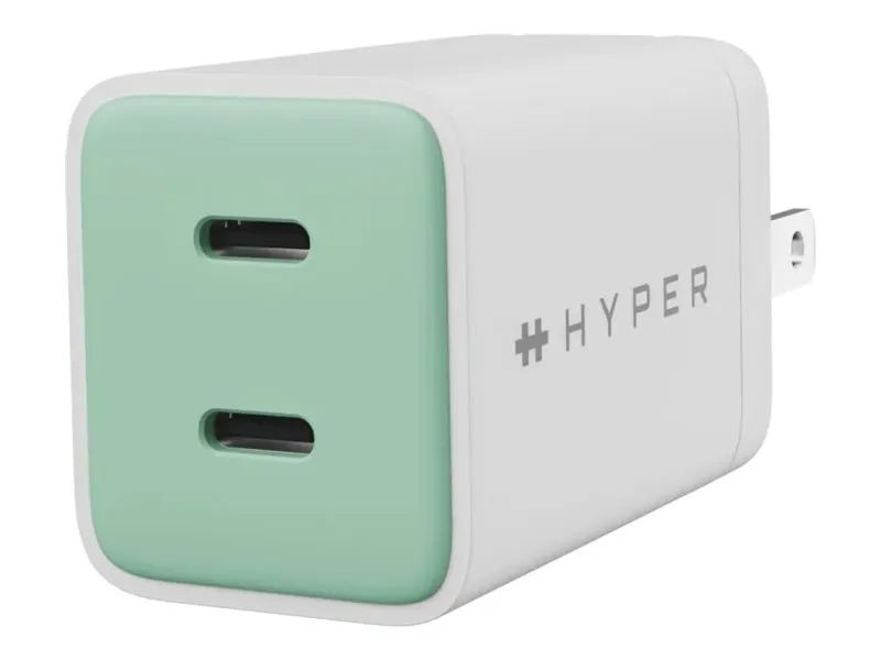 Hyper Targus HyperJuice - Netzteil - GaN - 45 watt - 2 Ausgabeanschlussstellen (2 x USB-C)