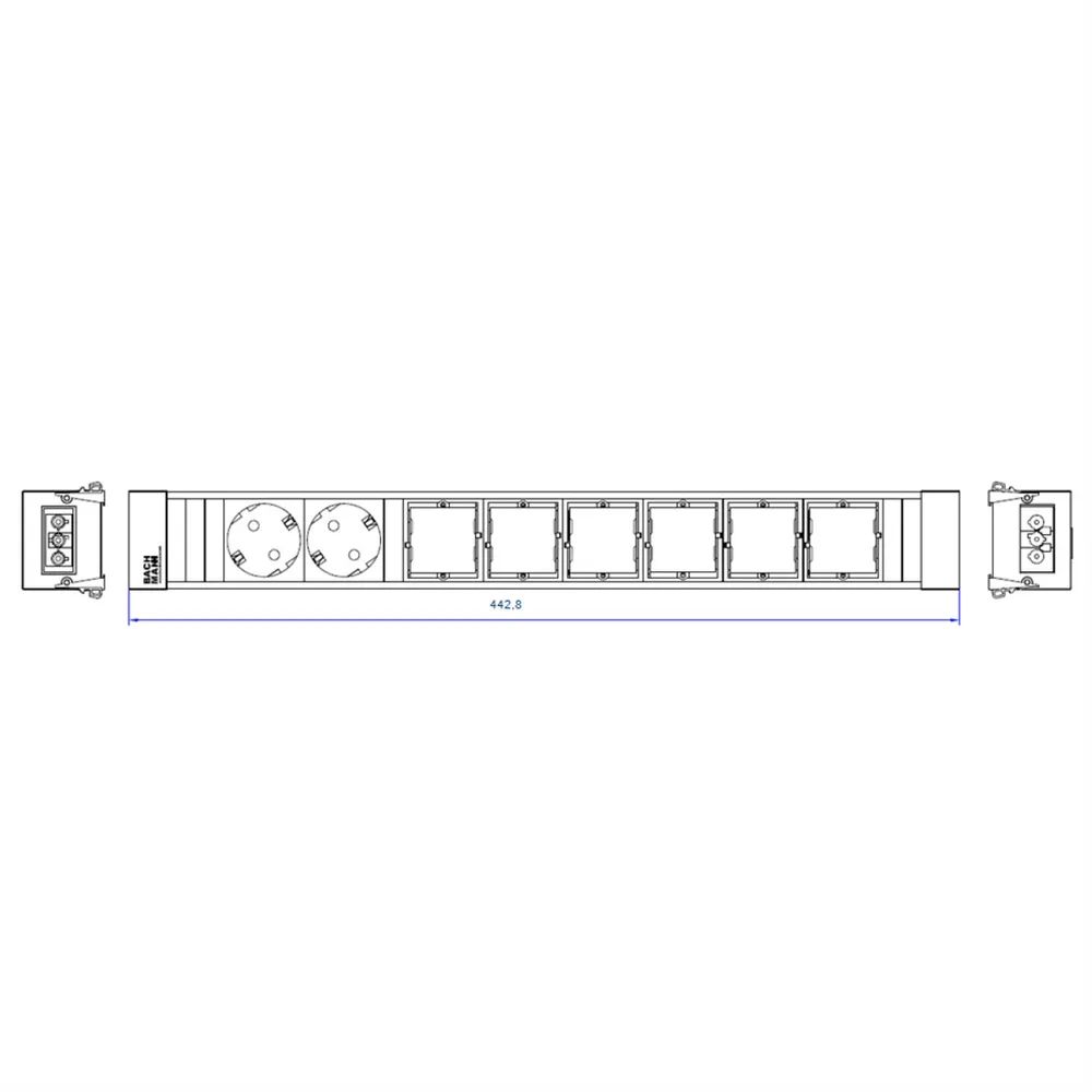 BACHMANN CONFERENCE TOP FRAME X-Large Einsatz 2x Schutzkontakt 6x ABD