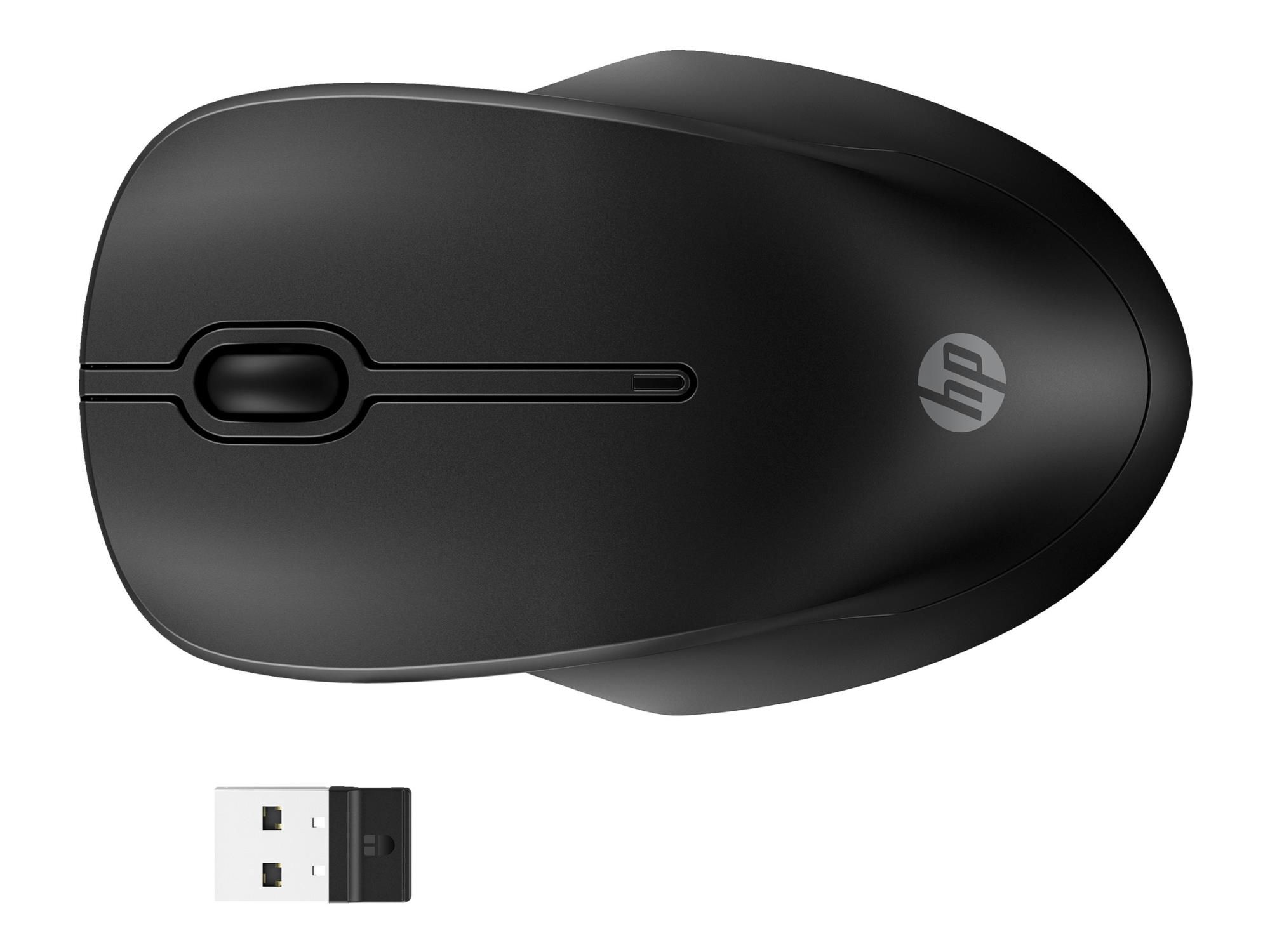 HP 255 - Maus - 3 Tasten - kabellos - 2.4 GHz, Bluetooth - kabelloser Empfänger (USB)