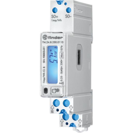 Finder ZÄHLER 1PH 40A S0/IR/MID / FINDER 7M.24.8.230.0110