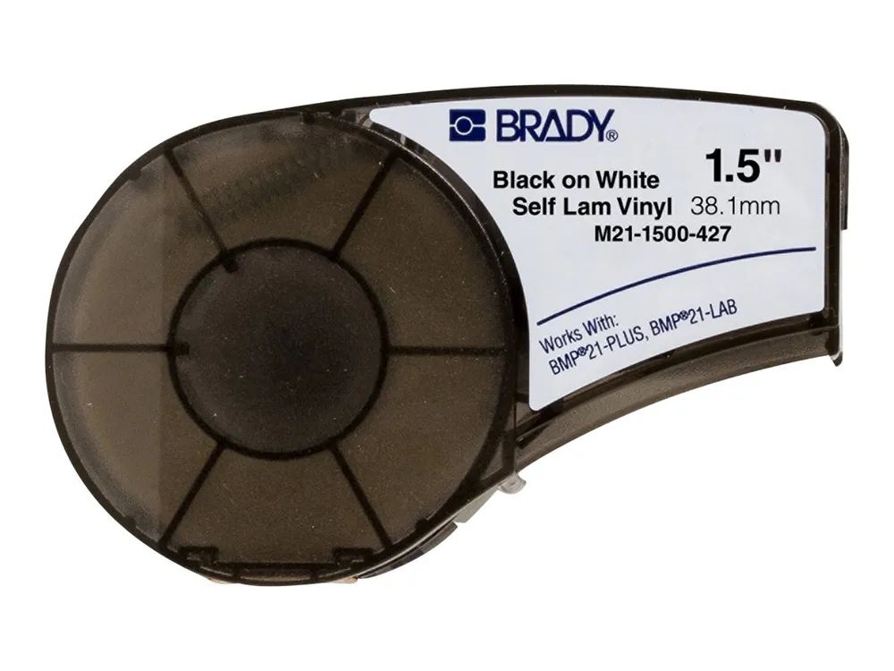 Brady Corporation Brady B-427 - Vinyl - matt - permanenter Acrylklebstoff - 102 Mikrometer - Schwarz auf Weiß - Rolle (3,81 cm x 4,3 m)