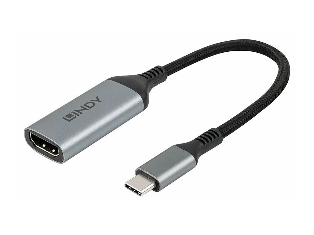 Lindy Videoadapter - USB-C männlich zu HDMI weiblich - 15 cm - Grau - 4K60Hz (7680 x 4320)