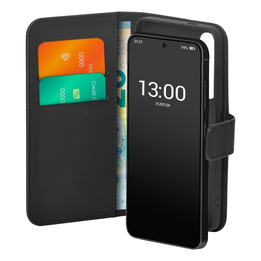 PURO WALLET STAND Bookcase für Galaxy S24 FE, schwarz
