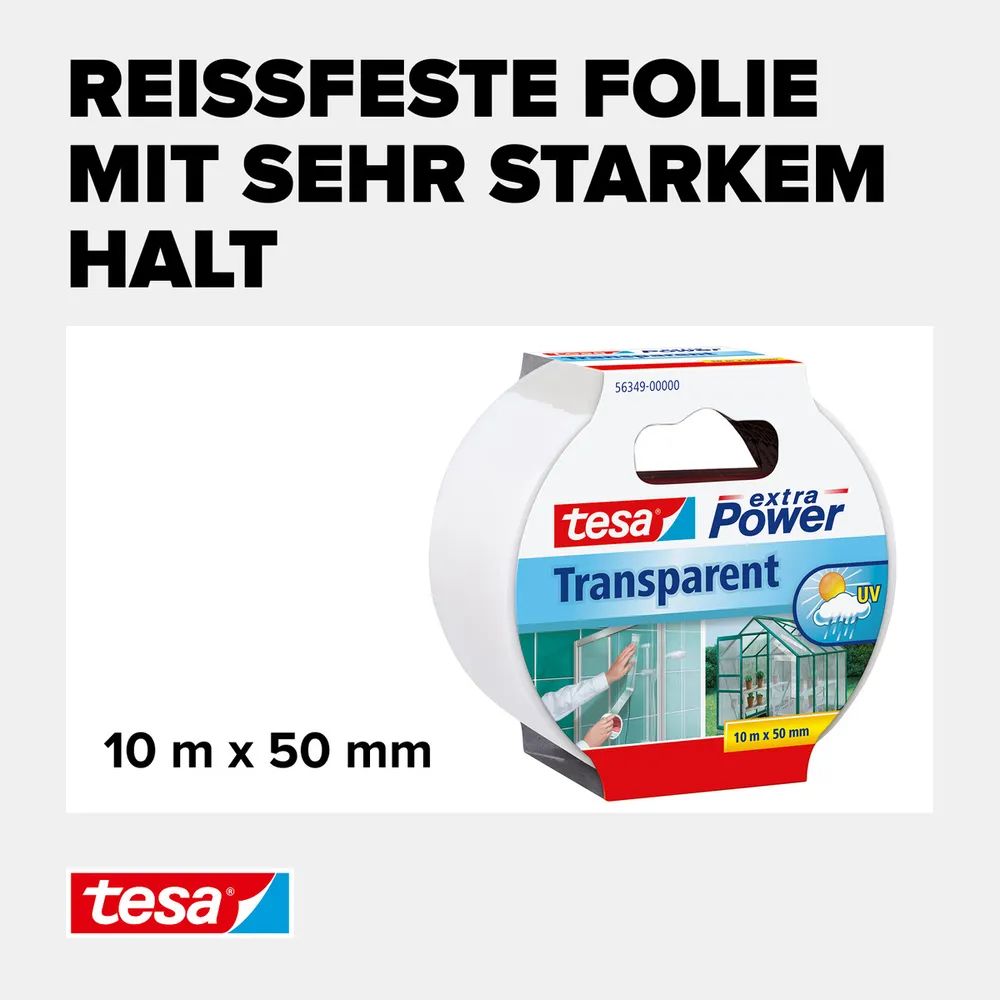 Tesa extra Power Transparant - 10 m - Transparent - Glas - Kunststoff - Stark - 48 mm - 1 Stück(e)