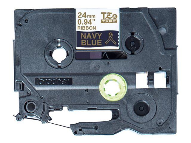 Brother TZe-Rn54 - Seidig - Gold auf Marineblau - Rolle (2,4 cm x 4 m)