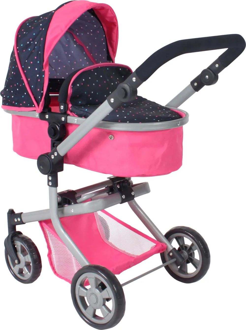 Sieglinde Bayer Kombi-Puppenwagen MIKA Konfetti, pink
