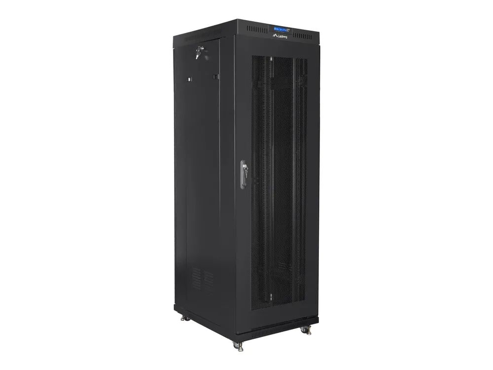 Lanberg Schrank Netzwerkschrank - mit Display, 4 Lüfter - Schwarz, RAL 9004 - 37U - 48.3 cm (19")