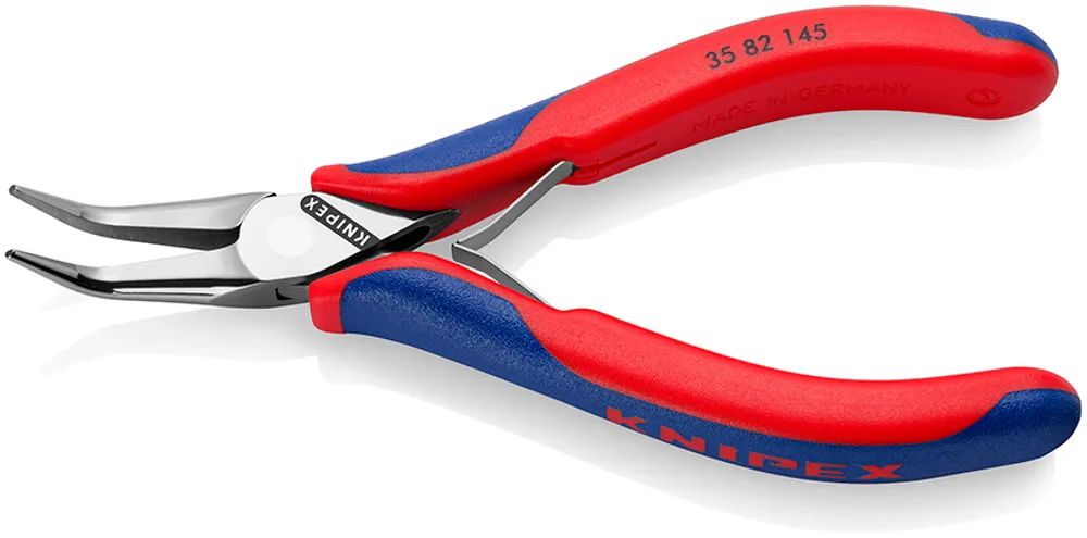 KNIPEX Elektronik-Greifzange mit durchgestecktem Gelenk mit Mehrkomponenten-Hüllen 145 mm