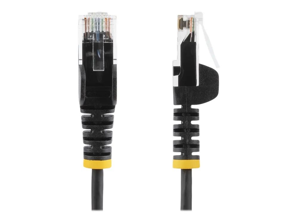 StarTech.com 3 m Cat6-Kabel - Schlankes Cat6-Patchkabel - Schwarz - Snagless RJ45-Anschlusse - Gigabit-Ethernet-Kabel - 28 AWG - Patch-Kabel - RJ-45 (M)