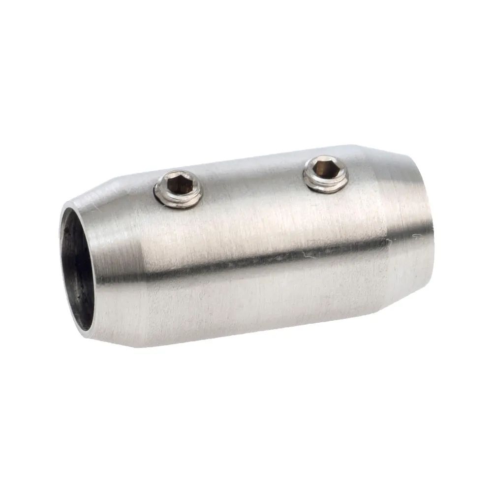 CROSO Verbinder rund Außen ø 18 mm, Bohrung ø 12,2 mm, Edelstahl geschliffen V2A