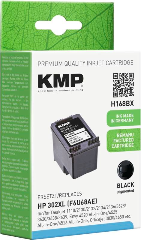 KMP Tintenpatrone H168BX OEM HP 302XL (F6U68AE)