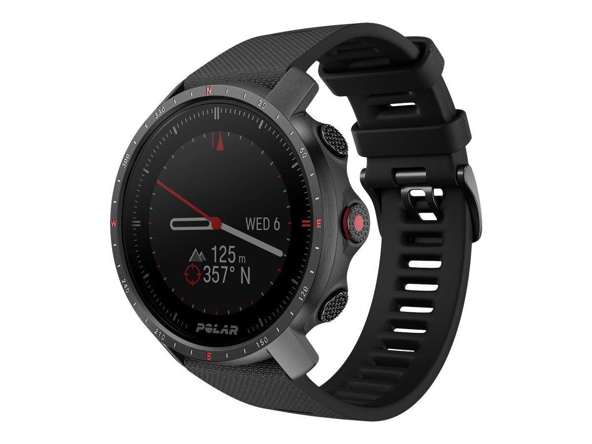 POLAR Grit X Pro - Schwarz DLC - Sportuhr mit Band - Fluorkautschuk (FKM)