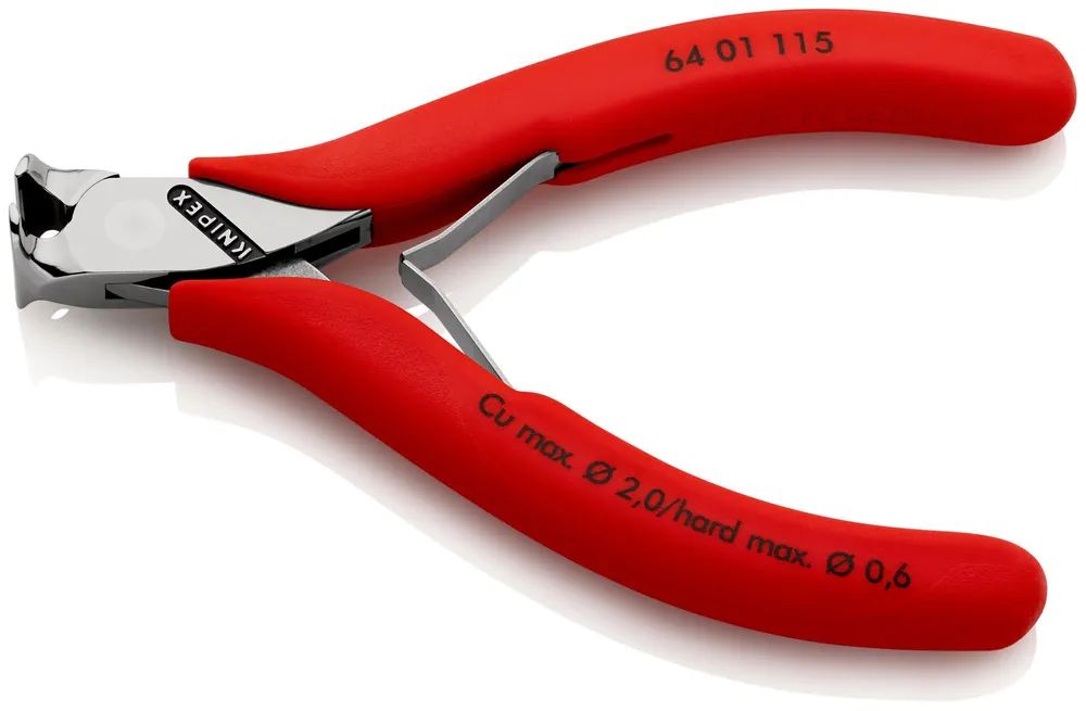 KNIPEX Elektronik-Vornschneider mit rutschhemmenden Kunststoff-Hüllen 115 mm