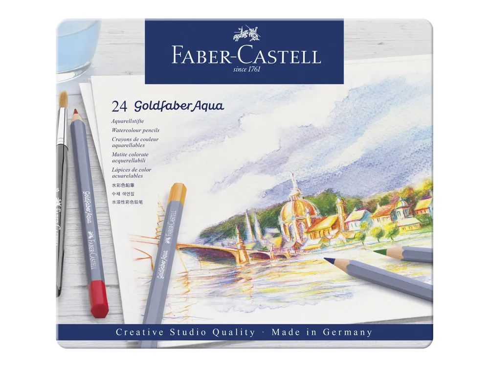 FABER-CASTELL GOLDFABER Aqua - Wasserfarbstift - gemischte Farben (Packung mit 24)