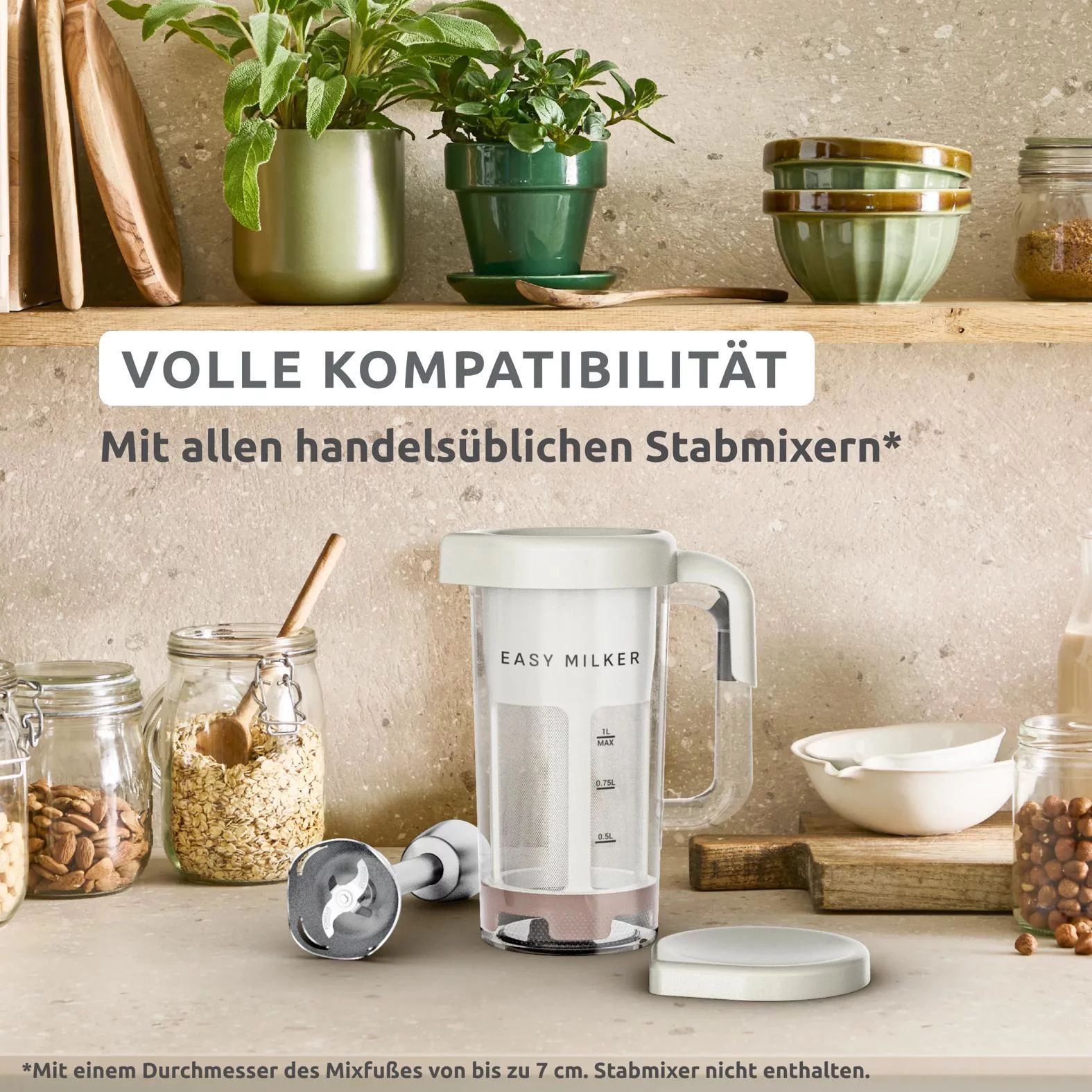 Tefal VZ700A Pflanzenmilchmaschine  Easy Milker - rise / argile