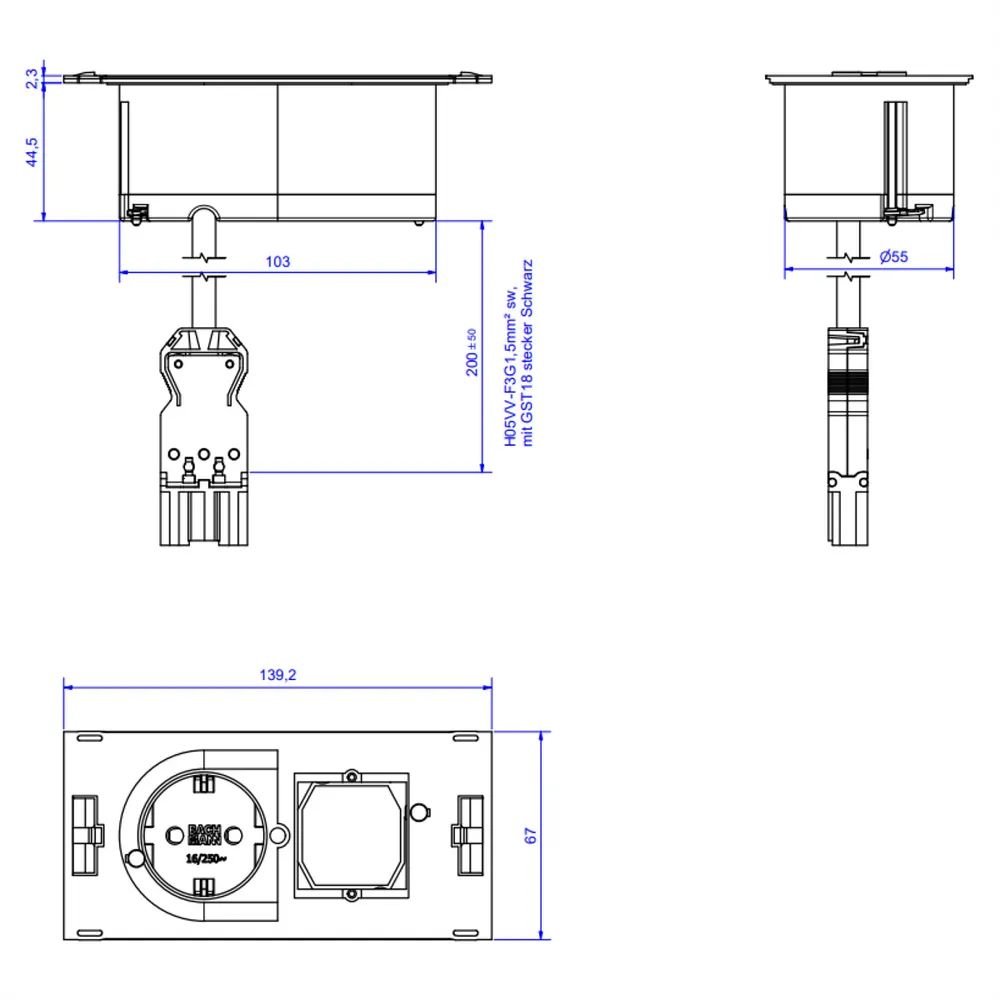 BACHMANN DUE 1xCEE7/3 1xCM 0,2m GST18
