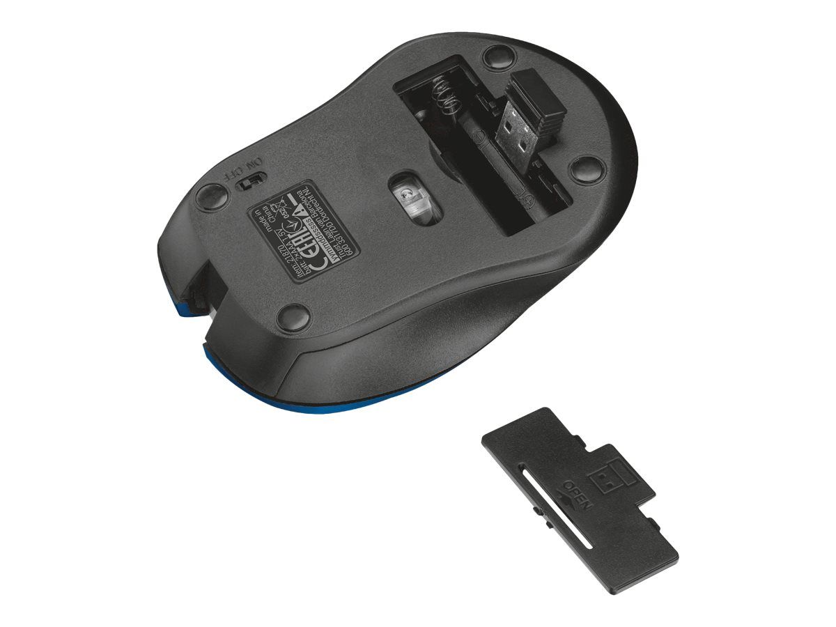 Trust Silent Click Mydo - Maus - rechts- und linkshändig - 4 Tasten - kabellos - 2.4 GHz - kabelloser Empfänger (USB)