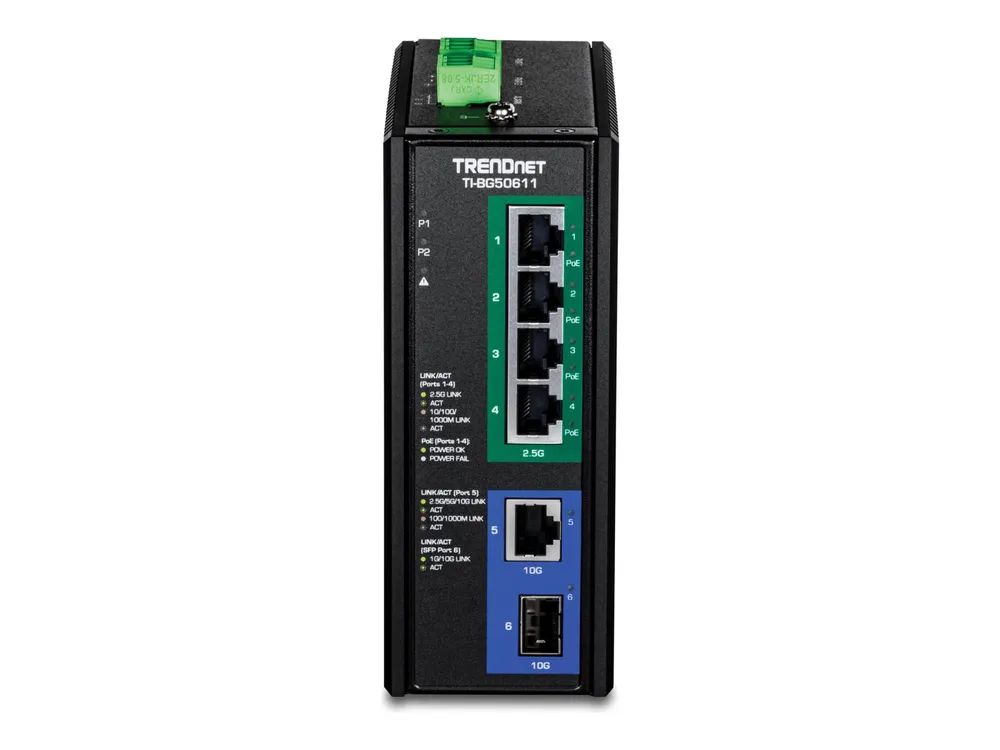 TRENDnet TI-BG50611 - Version v1.0R - Switch - industriell - 4 x 10/100/1000/2.5G (PoE++)