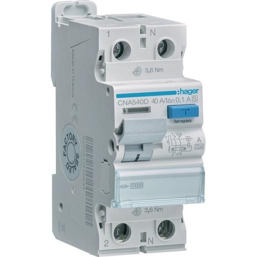 Hager FI-SCHUTZSCH.1/N 40A 100MA A/S / HAGER CNA540D