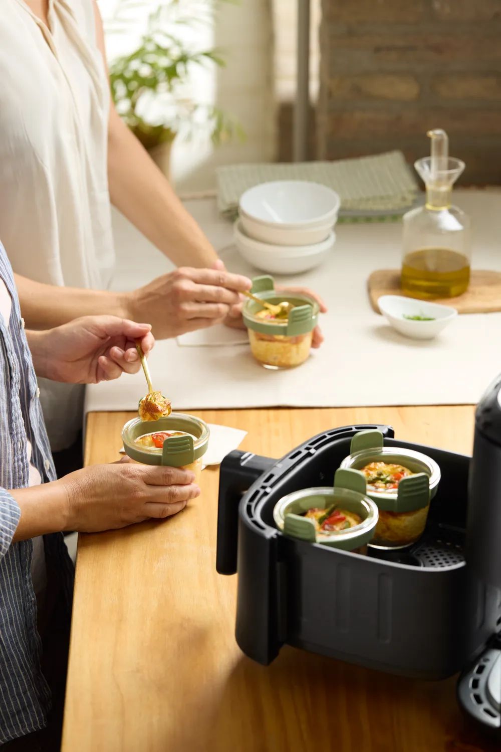 Lékué Mini-Gläser für Heißluftfritteuse - Transparent