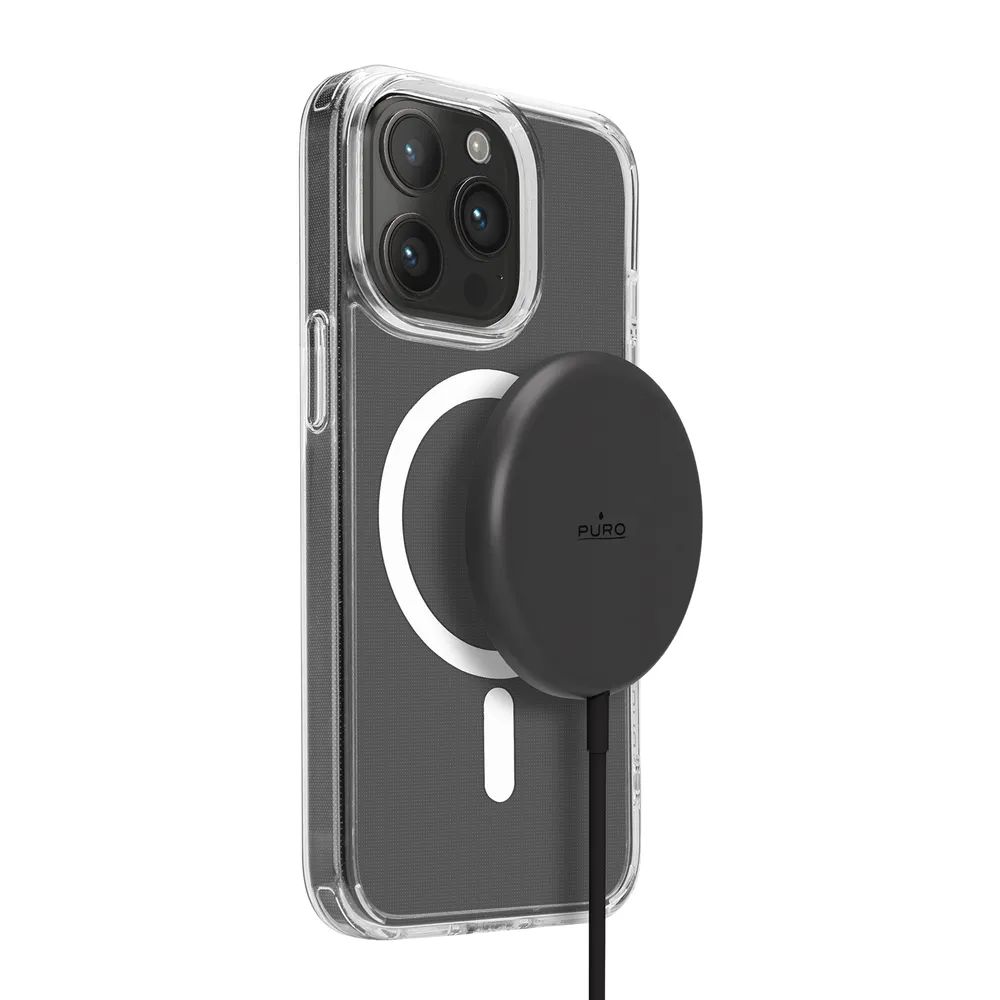 PURO Induktionslader MagSafe 15W für iPhone mit 1m Kabel schwarz