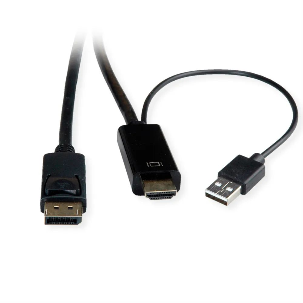 ROLINE HDMI-Kabel UltraHDTV - DisplayPort, ST/ST, schwarz, 2 m