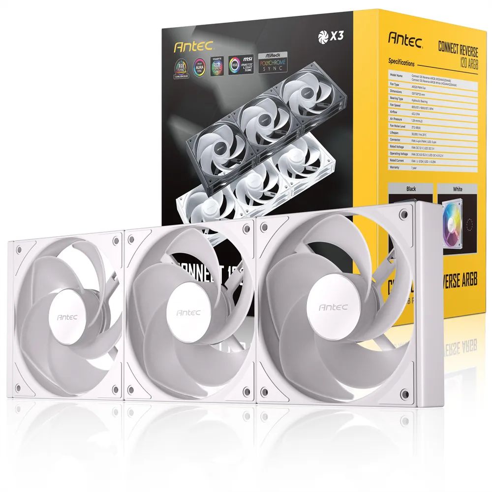 ANTEC C120R ARGB White PC Gehäuselüfter 3er Pack, weiß