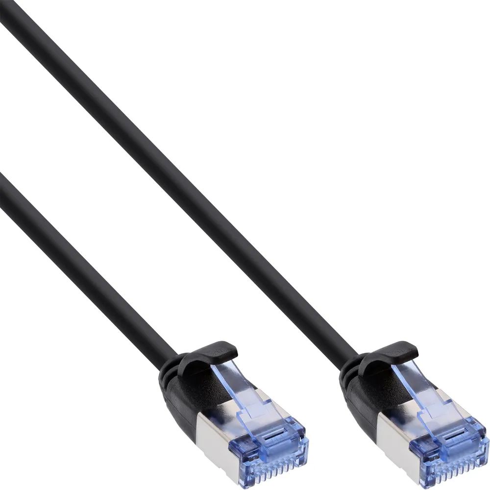 InLine 80er B-Pack Patchkabel slim - U/FTP PiMf - Cat.6A - schwarz - 2m