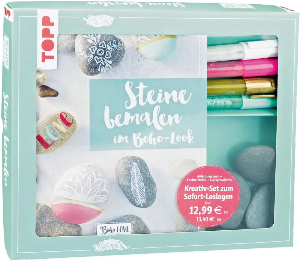 frechverlag GmbH Bastelbuch Kreativ-Set Steine bemal