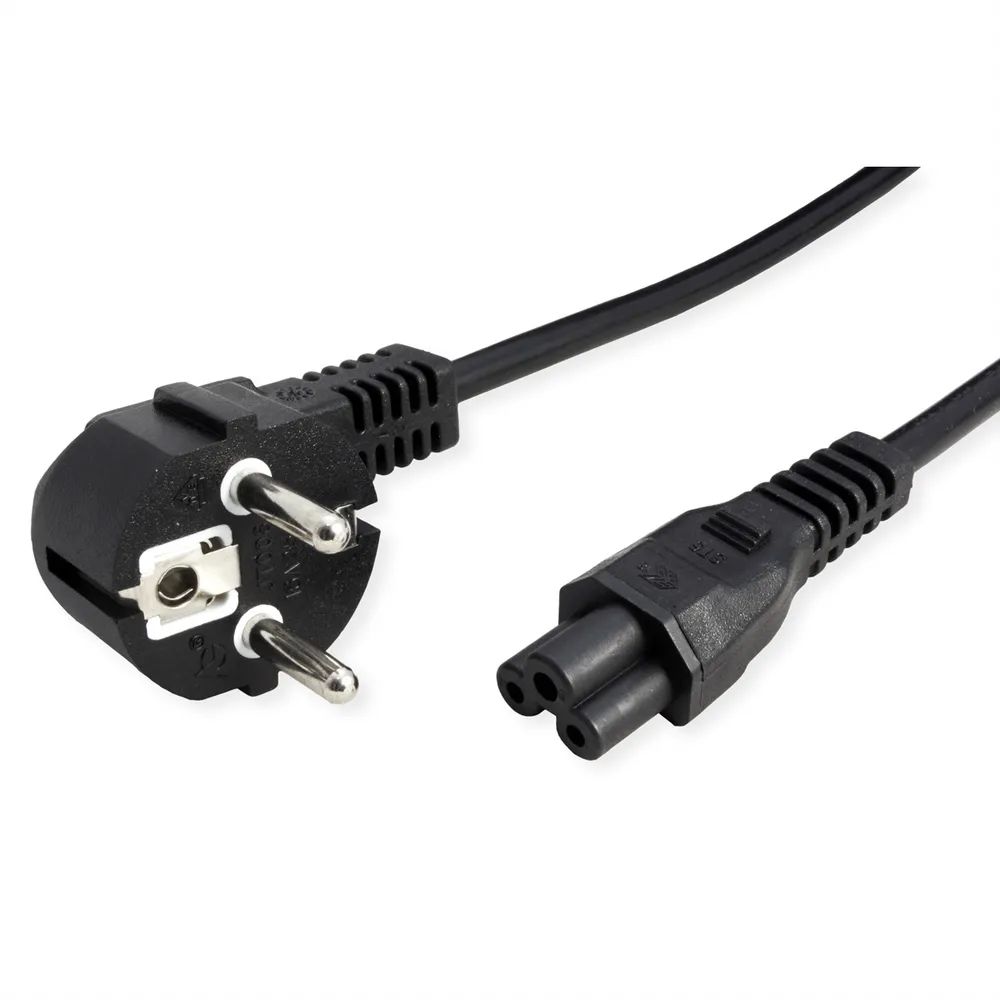 VALUE Netzkabel, 3pol. Notebook-Buchse, schwarz, 0,8 m