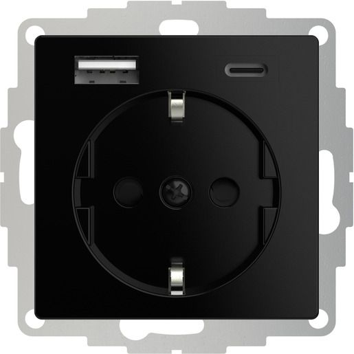 2USB 2-fach-Aufputz-Steckdose für Montage auf Schalterdosen, 16 A, 2  USB-Ports, reinweiß glänzend