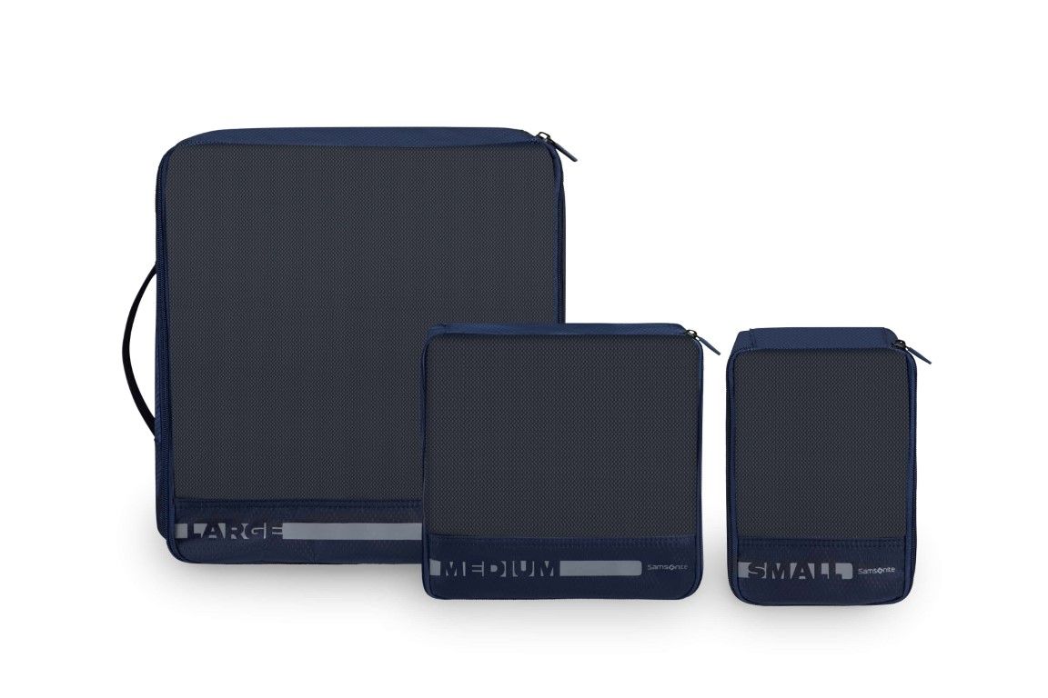 SAMSONITE PACK-SIZED SET OF 3 PACKING CUBES, navy