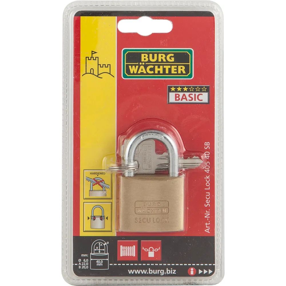 BURG-WÄCHTER Vorhangschloss 405 verschiedensperrend, Breite 40 mm SB