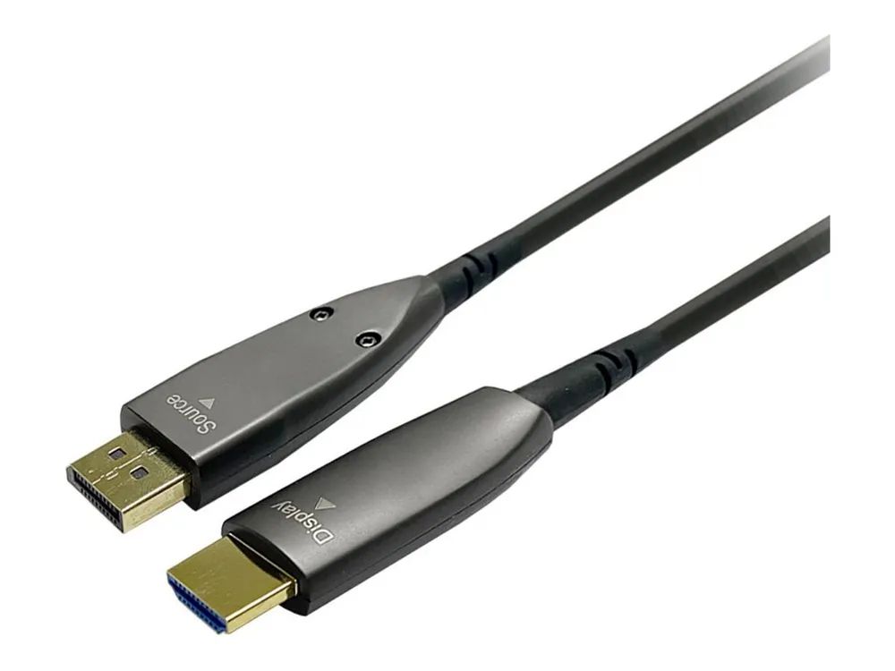 VivoLink Pro - Adapterkabel - DisplayPort männlich zu HDMI männlich Schloss - 50 m - abgeschirmt/Glasfaser - Schwarz - Active Optical Cable (AOC)