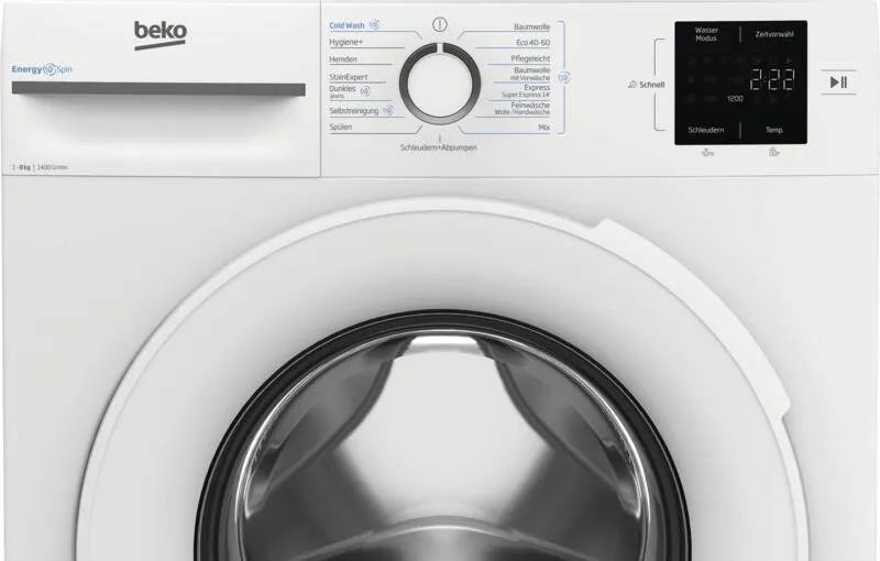 Beko BM3WFT38413W Waschmaschine, 1-8 kg, 1400 U/min - 