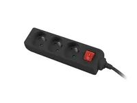 Lanberg PS1-03E-0150-BK - 1,5 m - Drinnen - Typ E - Schwarz - 3 AC-Ausgänge - 2500 W