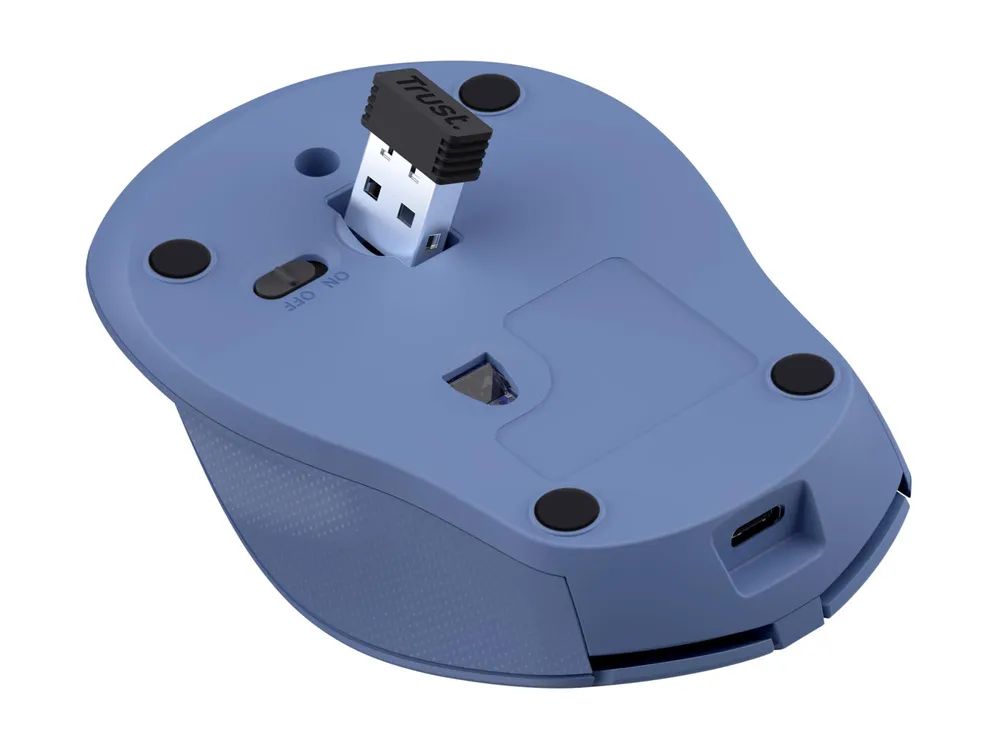 Trust Zaya - Maus - wiederaufladbar - rechts- und linkshändig - optisch - 4 Tasten - kabellos - 2.4 GHz - kabelloser Empfänger (USB)