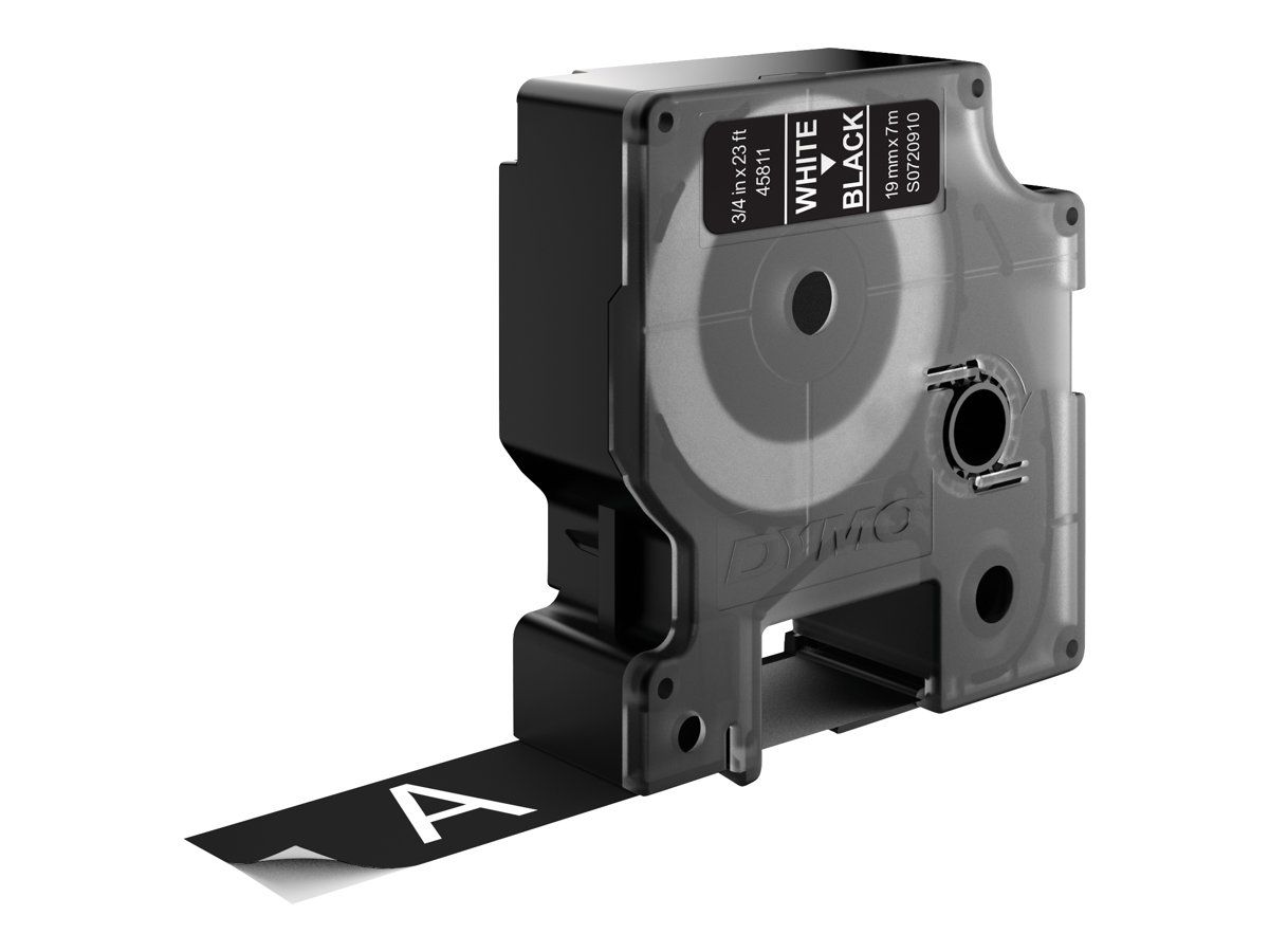 Dymo D1 - Selbstklebend - Weiß auf Schwarz - Rolle (1,9 cm x 7 m)