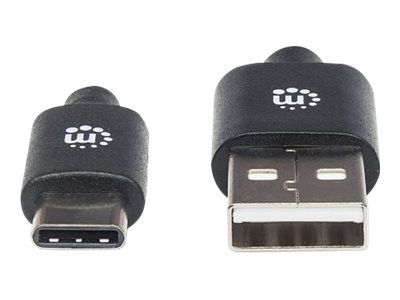 Manhattan USB-C to USB-A Cable, 50cm, Male to Male, Black, 480 Mbps (USB 2.0)
