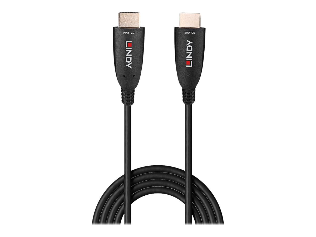 Lindy HDMI-Kabel - HDMI männlich zu HDMI männlich - 50 m - Glasfaser - Schwarz - unterstützt 8K 60 Hz (7680 x 4320)