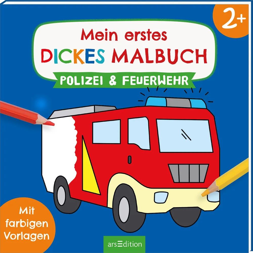 Ars Edition GmbH Erstes dickes Malbuch Polizei & Feuerweh