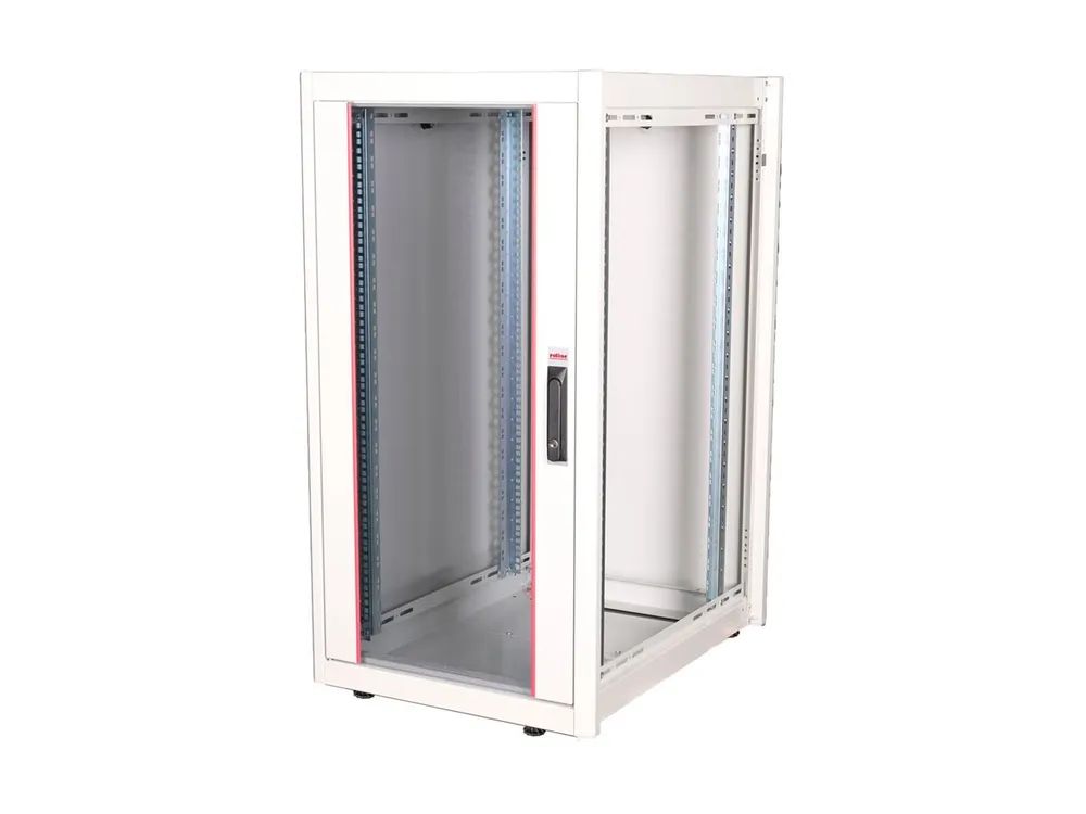 ROLINE Basic - Schrank Netzwerkschrank - Glas Tür, 600x800 BxT - RAL 7035, Hellgrau - 22U - 48.3 cm (19")