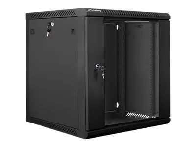 Lanberg Schrank Netzwerkschrank - geeignet für Wandmontage - Schwarz, RAL 9004 - 12U - 48.3 cm (19")