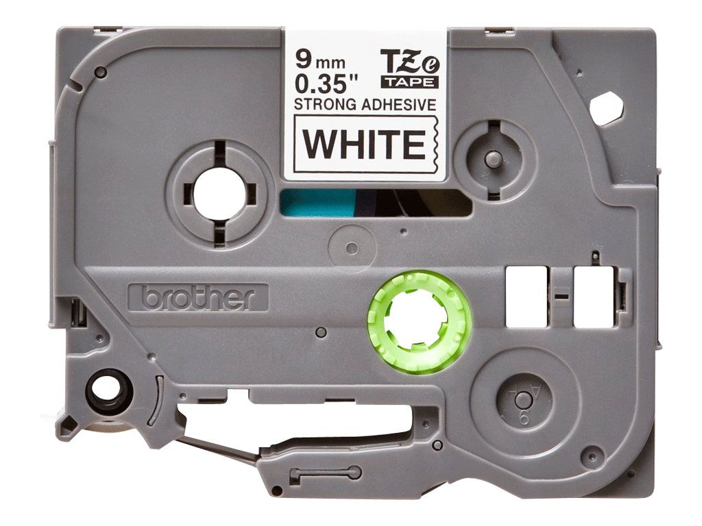 Brother TZe-S221 - Extra starker Klebstoff - Schwarz auf Weiß - Rolle (0,9 cm x 8 m)