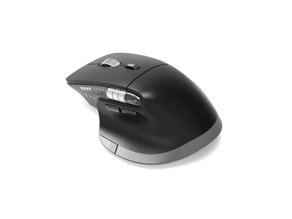 PORT Designs PORT Connect Professional ULTIMATE - Maus - wiederaufladbar - optisch - 6 Tasten - kabellos - 2.4 GHz, Bluetooth - kabelloser Empfänger (USB)