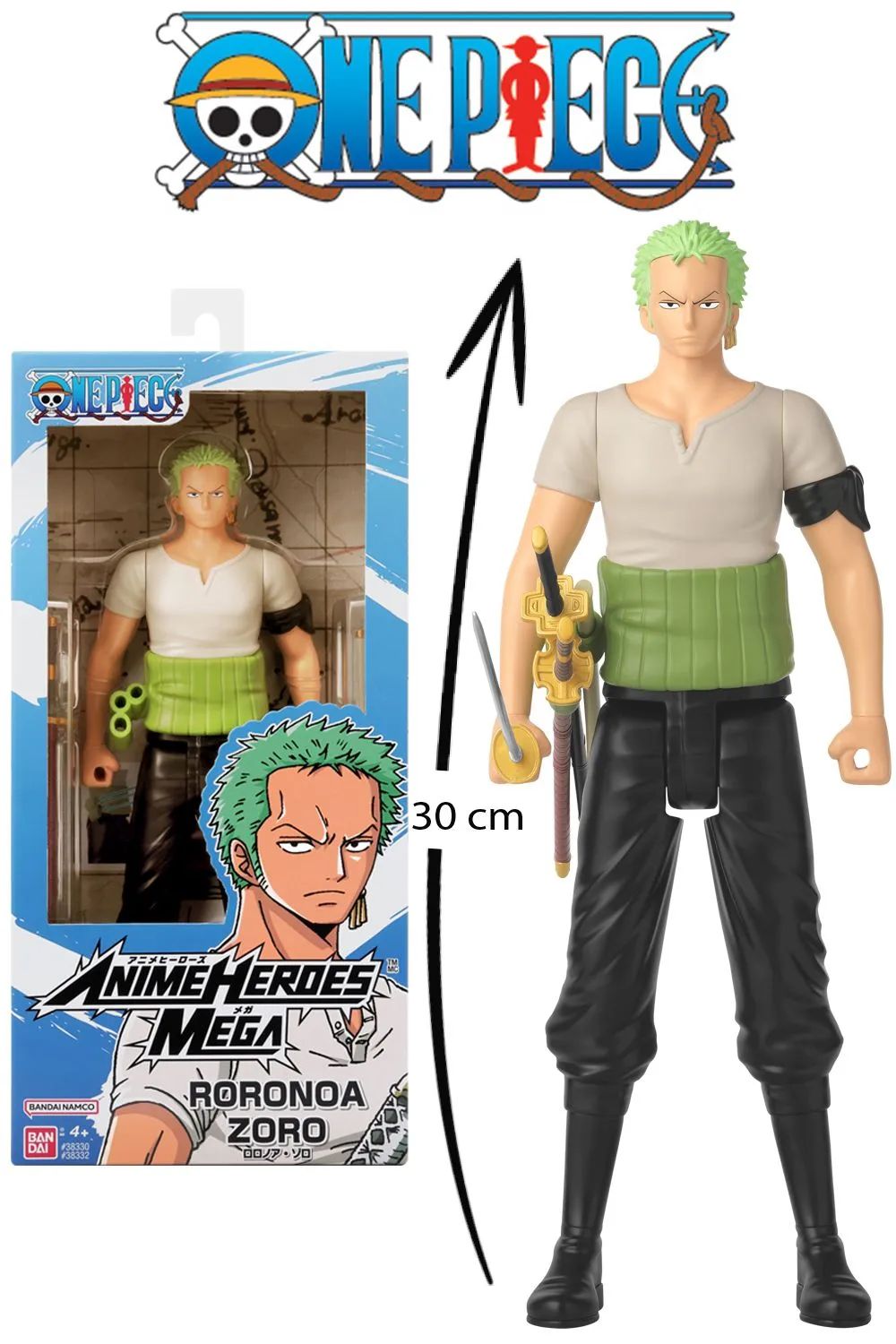 Bandai S.A.S. ANI Figur MEGA One Piece 30 cm - Zoro