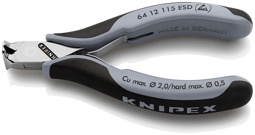 KNIPEX 64 12 115 ESD Elektronik-Vornschneider ESD mit Mehrkomponenten-Hüllen 115 mm