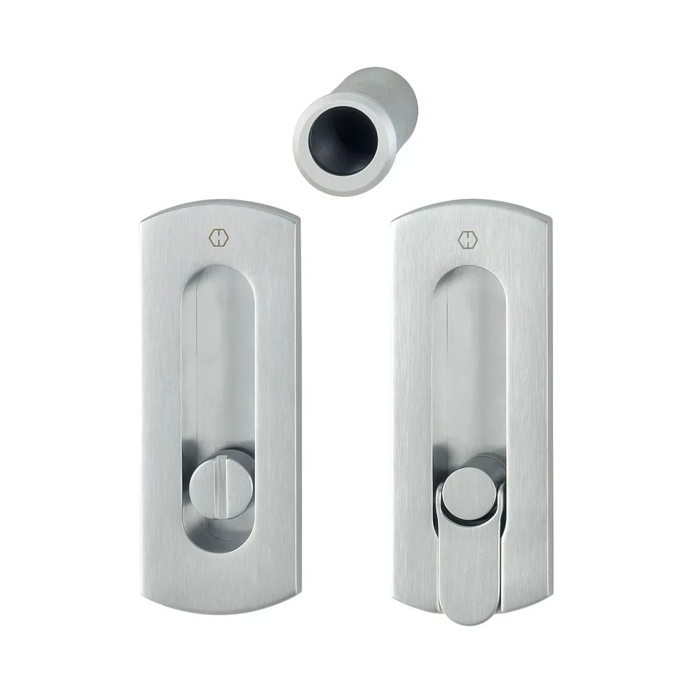 HOPPE Schiebetürmuschel Set M463 - WC, Messing verchromt satiniert